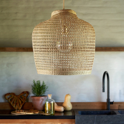 La Redoute Interieurs Makita 50cm Diameter Woven Wicker Ceiling Light by La Redoute
