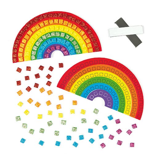 Baker Ross Rainbow Mosaic Magnet Kits (Pack of 4)
