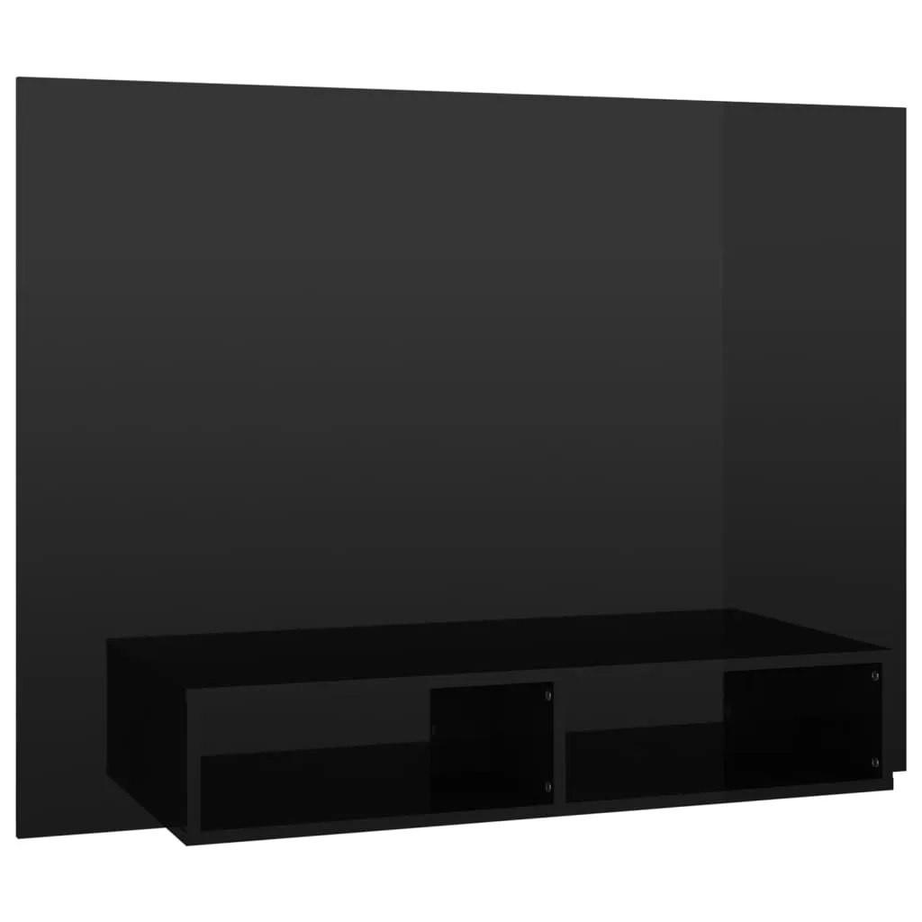VidaXL Wall TV Cabinet High Gloss Black 120x23.5x90 cm Chipboard