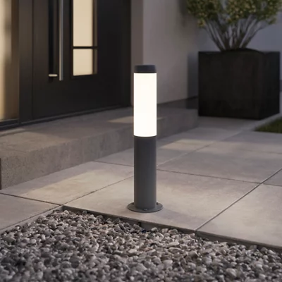 GoodHome Callisto Dark Grey Mains-Powered 1 Lamp Integrated Led Outdoor Post Light (H)480mm