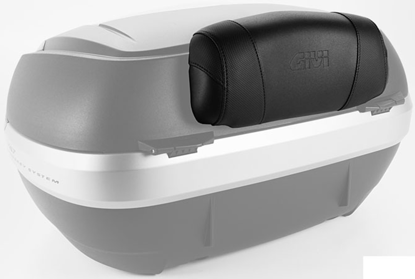 GIVI passenger backrest for V47 Monokey case soft black, made of artificial leather, black