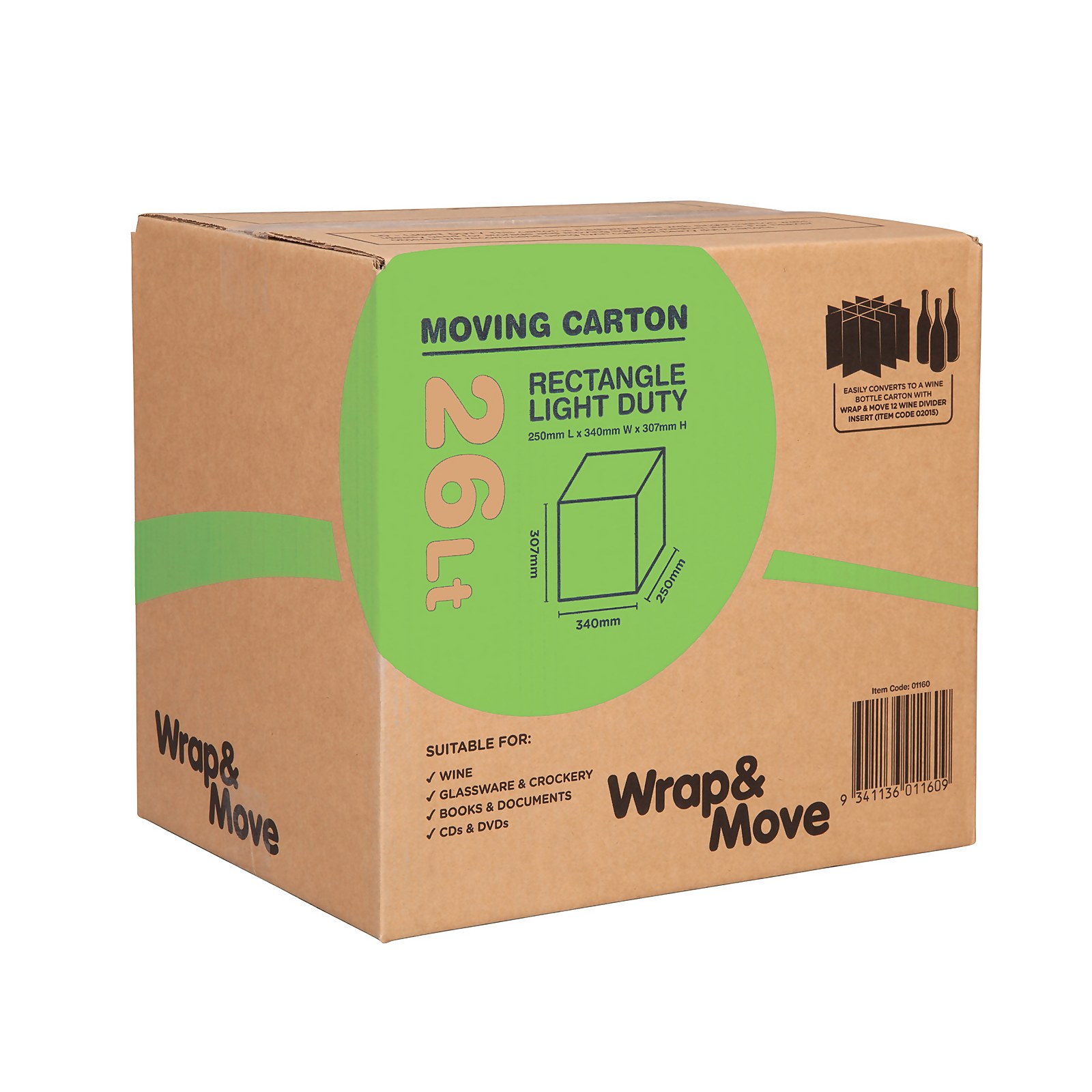 Homebase 26L Rectangle Moving Box Light Duty