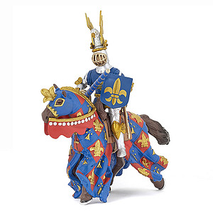 Papo \"lilie Horse\" Figure (blue) - Blue Horse Fleur De Lys New Knight