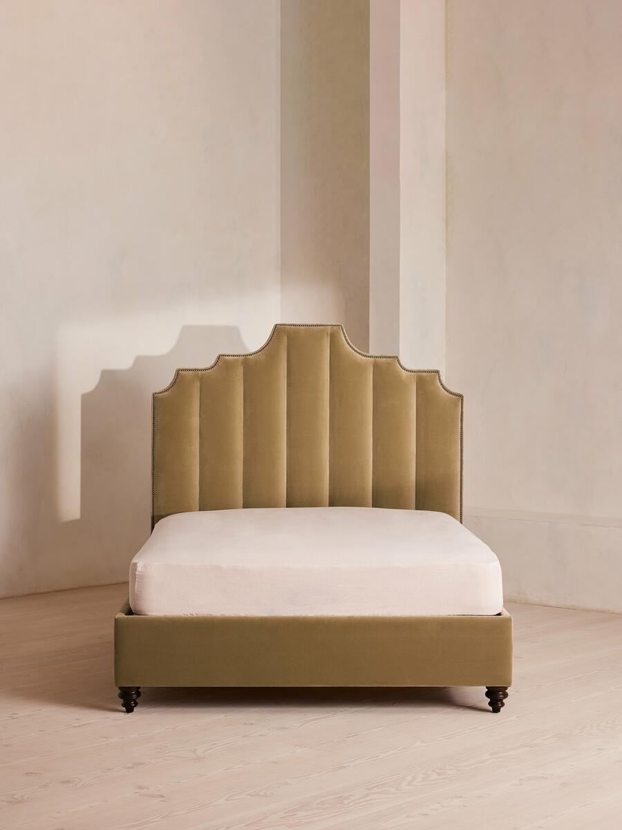 Soho Home Gerrard Bed, Double, Velvet, Camel