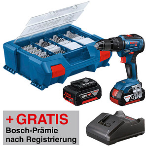 Bosch Professional  Akku-Schlagbohrmaschine GSB 18V-55 Professional, (Set), mit 2. Akku und Ladegerät