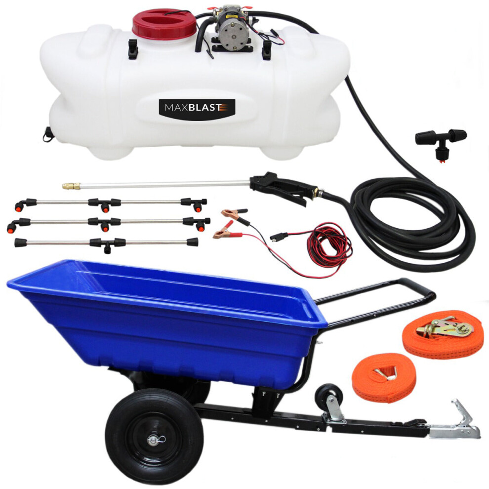 MonsterShop ATV Tipping Trailer & 60L Sprayer
