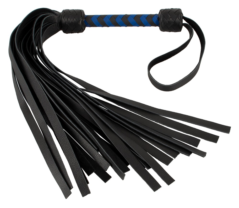 Zado Peitsche „Flogger“ aus Leder, 70 cm | schwarz | one size