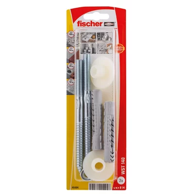 Fischer Grey Nylon & Steel Basin Fixing Kit 70mm, Pack Of 2