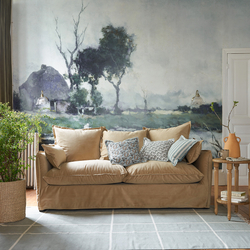 La Redoute Interieurs Octavine 40 X 40cm Striped Fringed Linen/cotton Cushion Cover