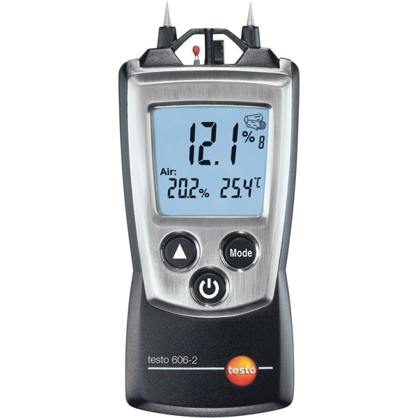 Testo 606-1 Moisture Meter, 50 % RH Max, ±1 % Accuracy, Backlit LCD Display, Battery-Powered
