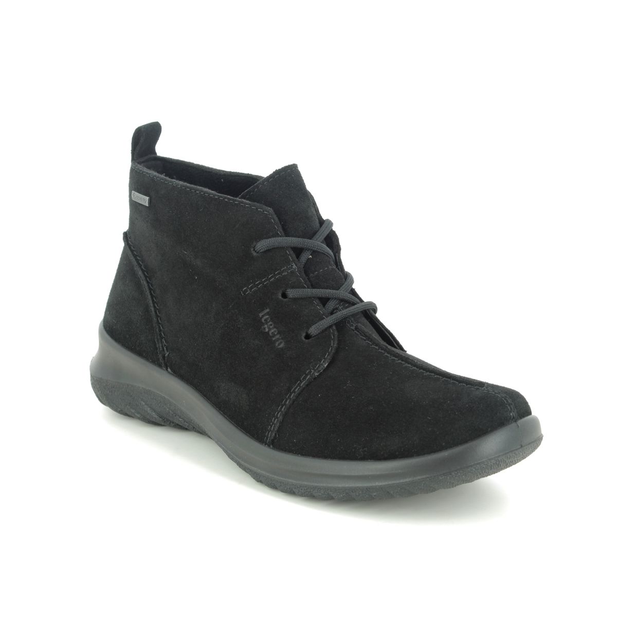 Legero 2009569-0000 Soft Lace Gtx Black Suede Womens Lace Up Boots