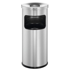 Durable Durable Waste Basket 17L Round Ashtray Safe, Pack of 1 Silver