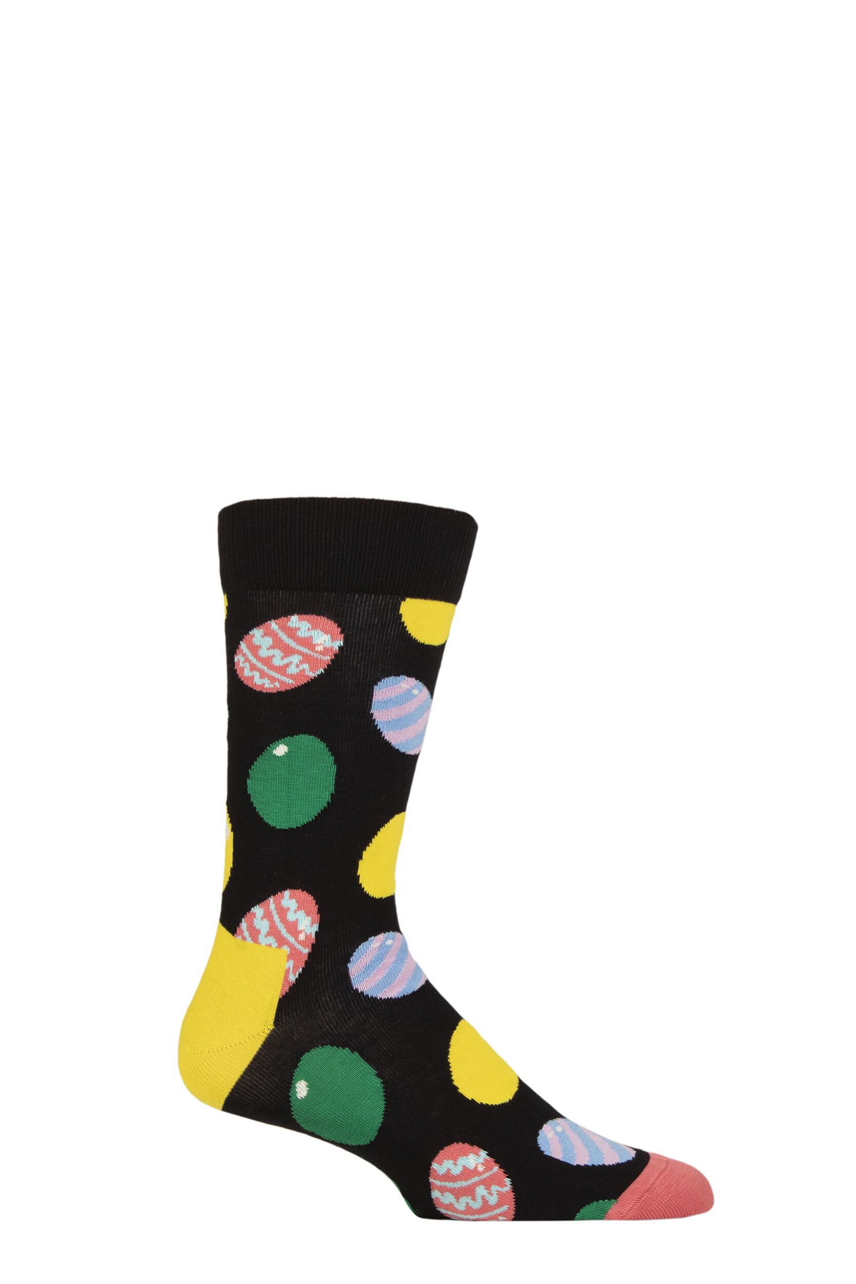 Happy Socks Black Eggs Crew Socks