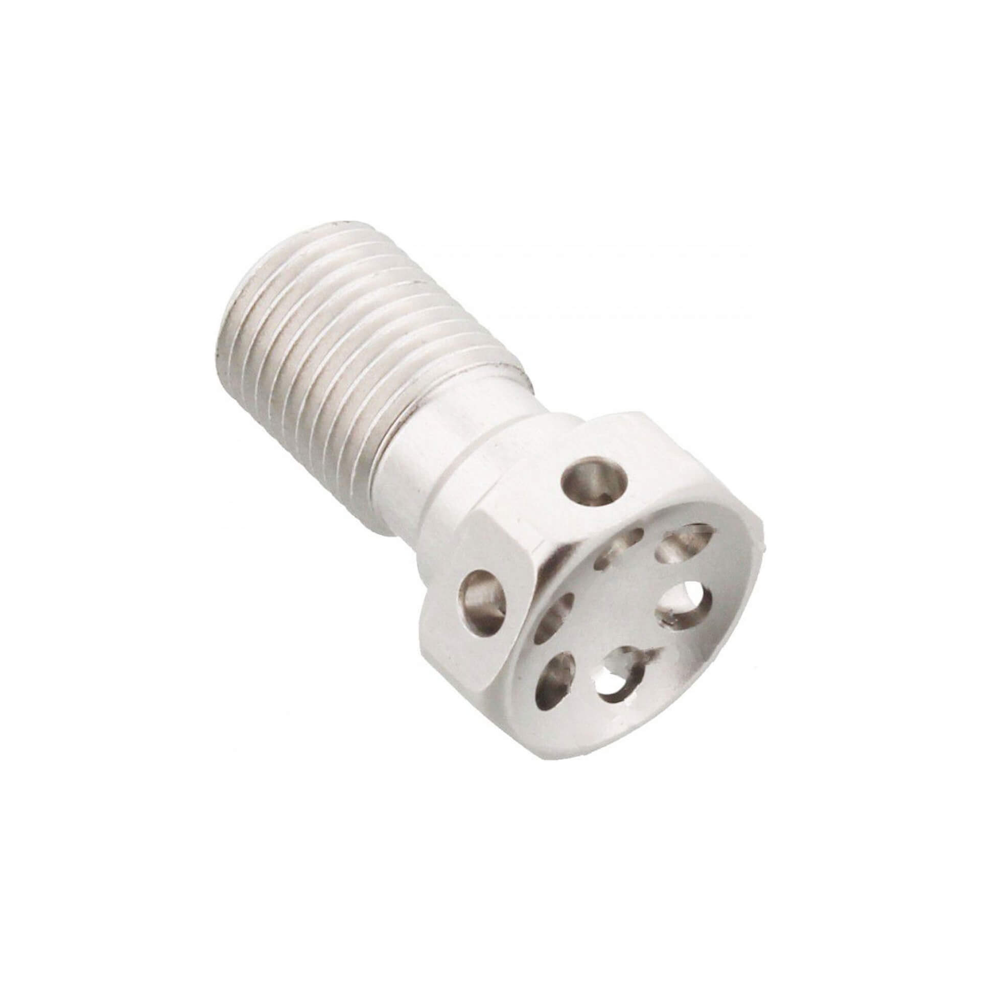 LSL Banjo bolt Racing M10 x 1.00, silver, with safety holes, silver