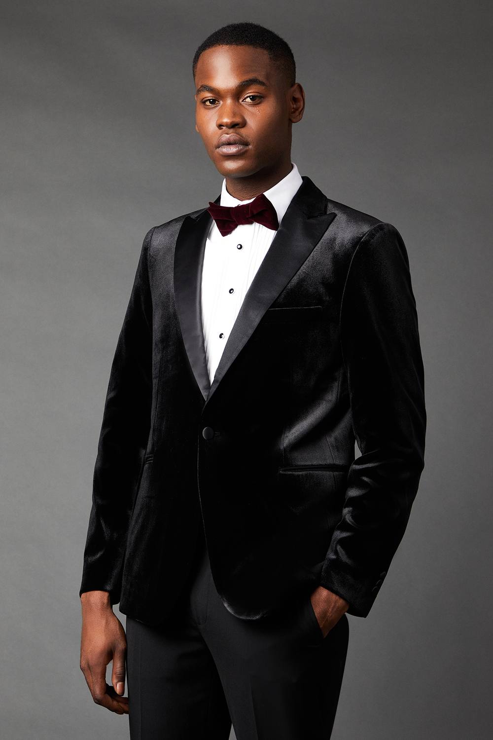 Mens Slim Fit Velvet Tuxedo Jacket