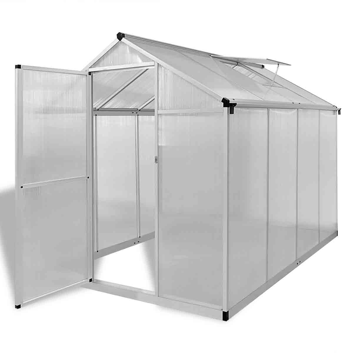 VidaXL Reinforced Aluminium Greenhouse with Base Frame 4.6 m²