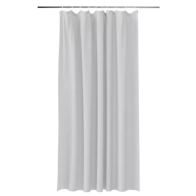  Kina High Rise Grey Plain Shower Curtain (W)180Cm