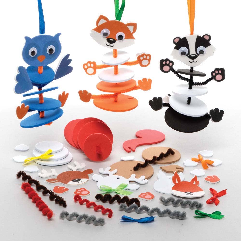 Baker Ross Woodland Animal Stacking Decoration Kits (Pack of 6)