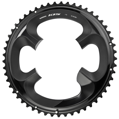 Shimano 105 R7000 Chainrings - Black / 53 / 4 Arm, 110mm