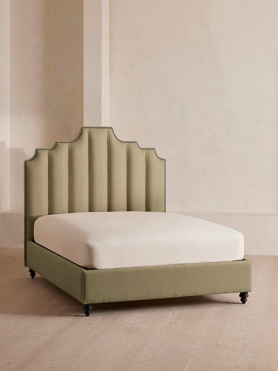 Soho Home Gerrard Bed, Double, Linen, Sage
