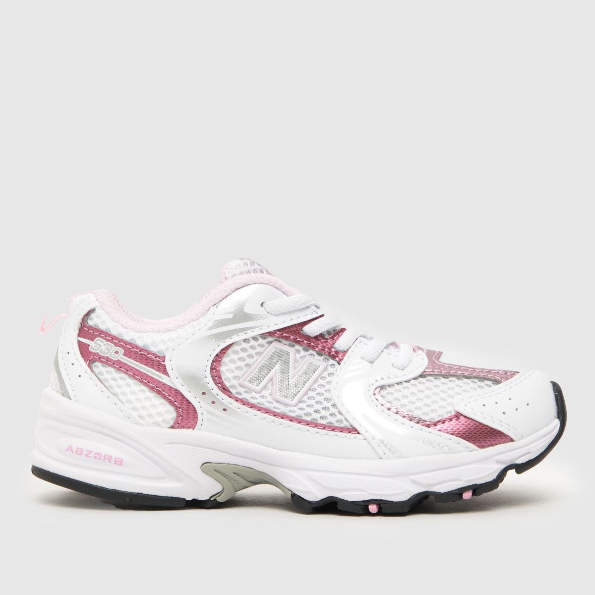 New Balance white & pink 530 Girls Junior trainers