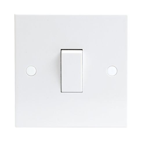 Knightsbridge 10A White 1G 2 Way 230V Electric Wall Plate Switch