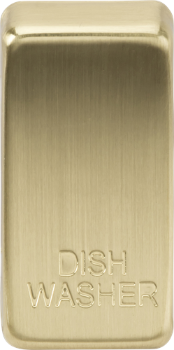 Knightsbridge Switch cover "marked DISHWASHER" - brushed brass