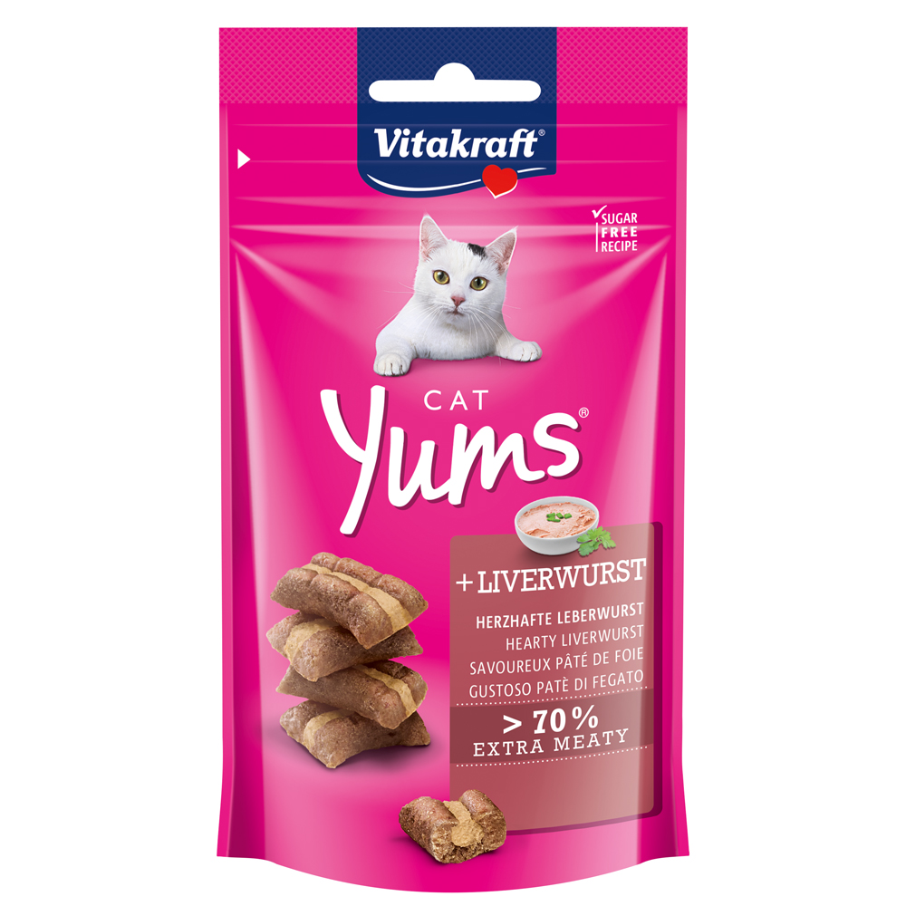 Vitakraft Cat Yums - Saver Pack: 3 x Liver Sausage (3 x 40g)