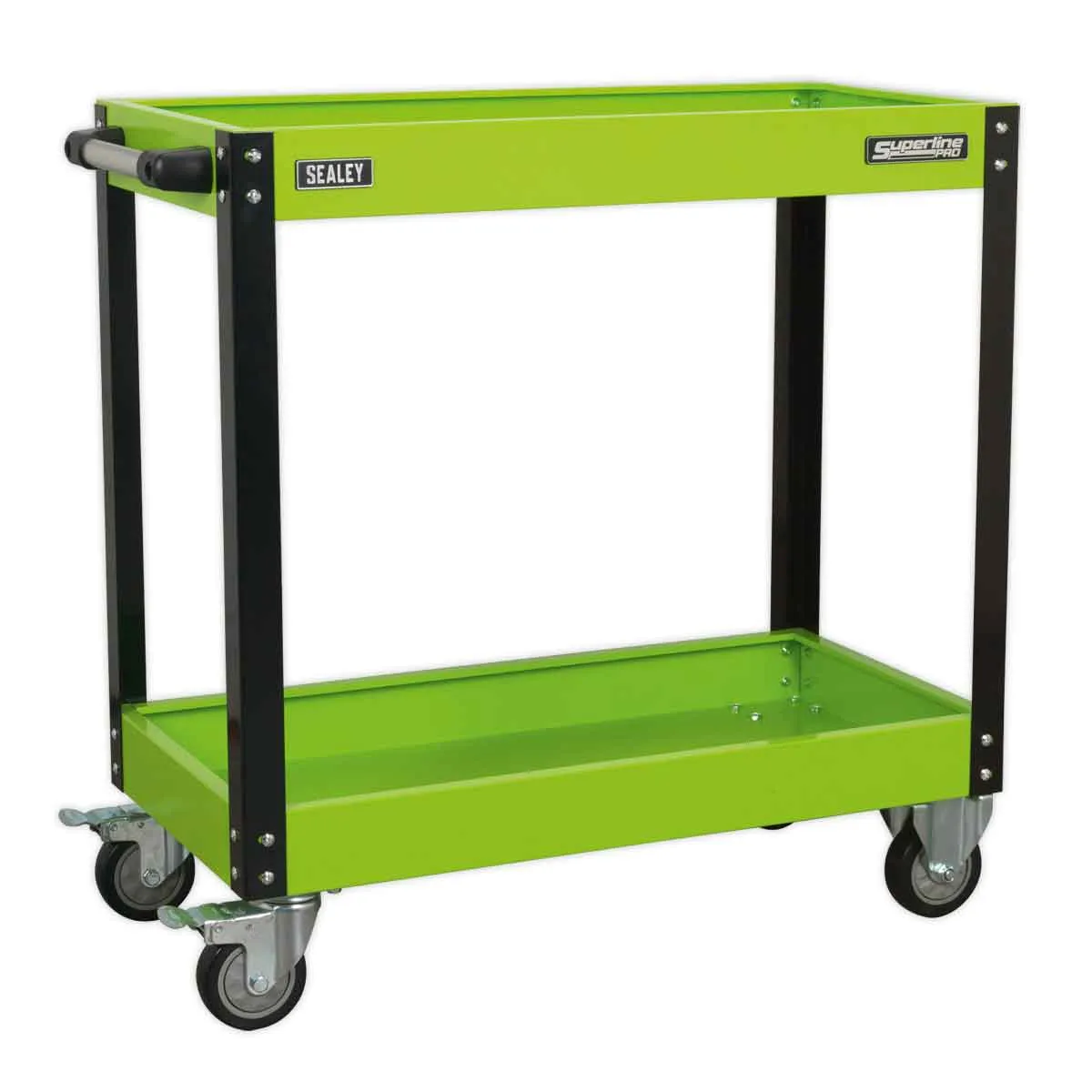  Workshop Trolley 2-Level Heavy-Duty - Hi-Vis Green