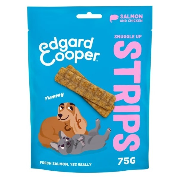 Edgard And Cooper Snuggle Up Salmon and Chicken Strips for Dogs - 75g