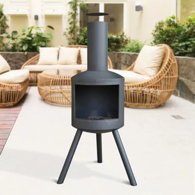 B&Q Classic Steel Chiminea (h) 135.5cm X (w) 64.2cm