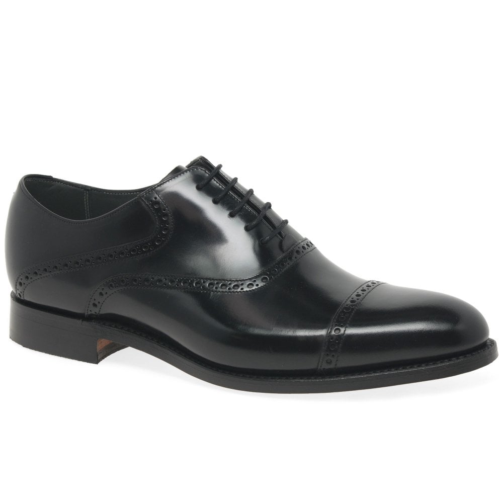  Men's Wilton Mens Formal Toe Cap Oxford Shoes - Black - Size: 7
