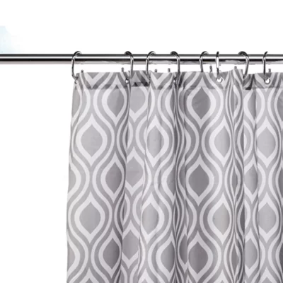  Hygeine 'n' Clean White & Grey Medallion Shower Curtain (W)180Cm