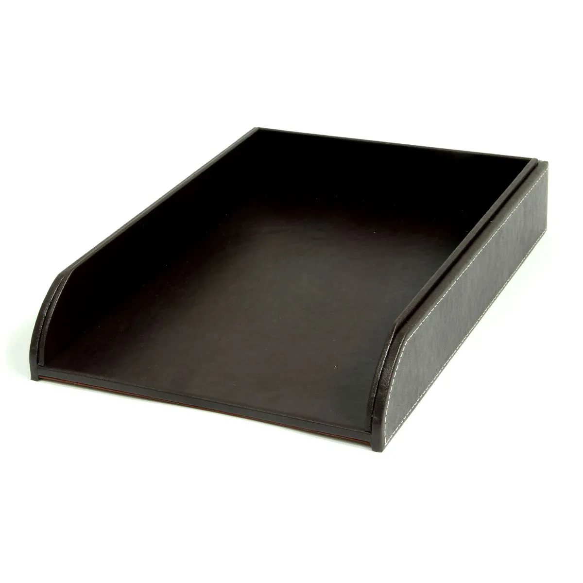 Osco Osco Letter Tray Faux Leather, Brown | Desk Accessories > Desk Organisers & Storage > Letter Trays