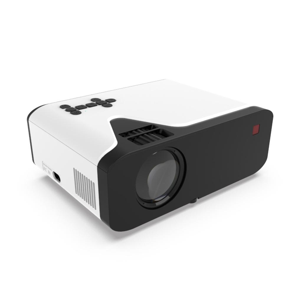 TOMTOP JMS Mini Portable LED Projector 4500 Lumens Video Projectors with Builtin Speaker Remote Control VGA US Plug