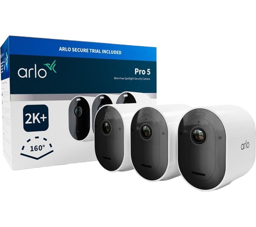  Pro 5 2k 1520p Wifi Security Camera System - 3 Cameras, White, White