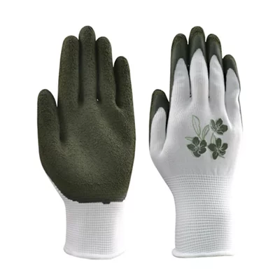 Verve Latex White/green Gardening Gloves Medium, Pair