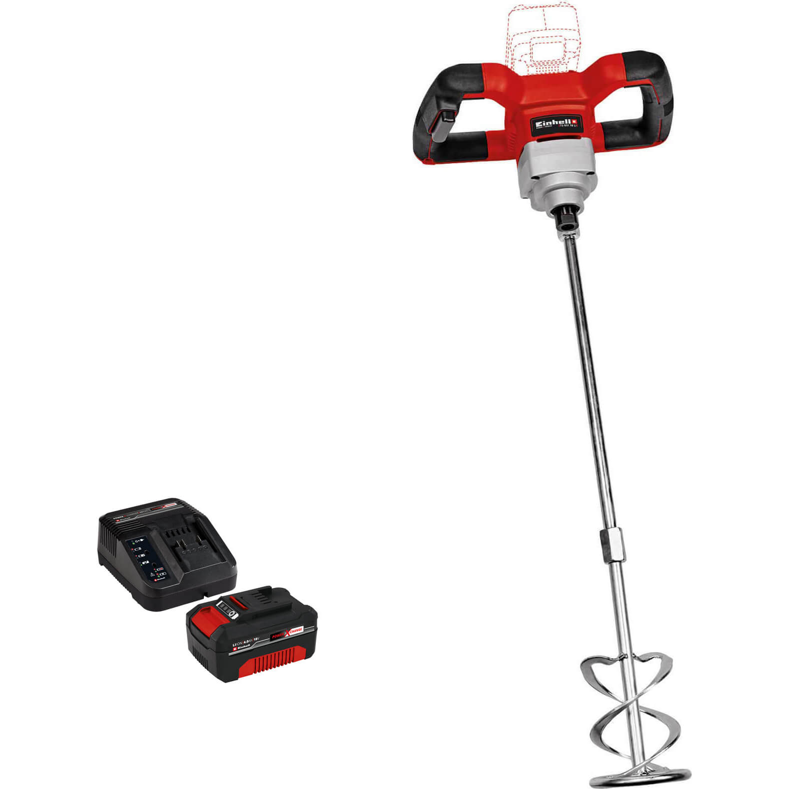 Einhell TE-MX 18 Li 18v Cordless Paint and Plaster Mixer 1 x 4ah Li-ion No Charger No Case