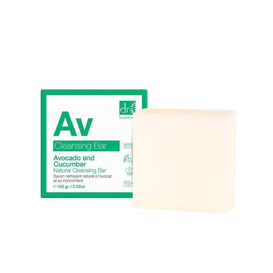 Dr. Botanicals Avocado and Cucumber Natural Cleansing Bar|white