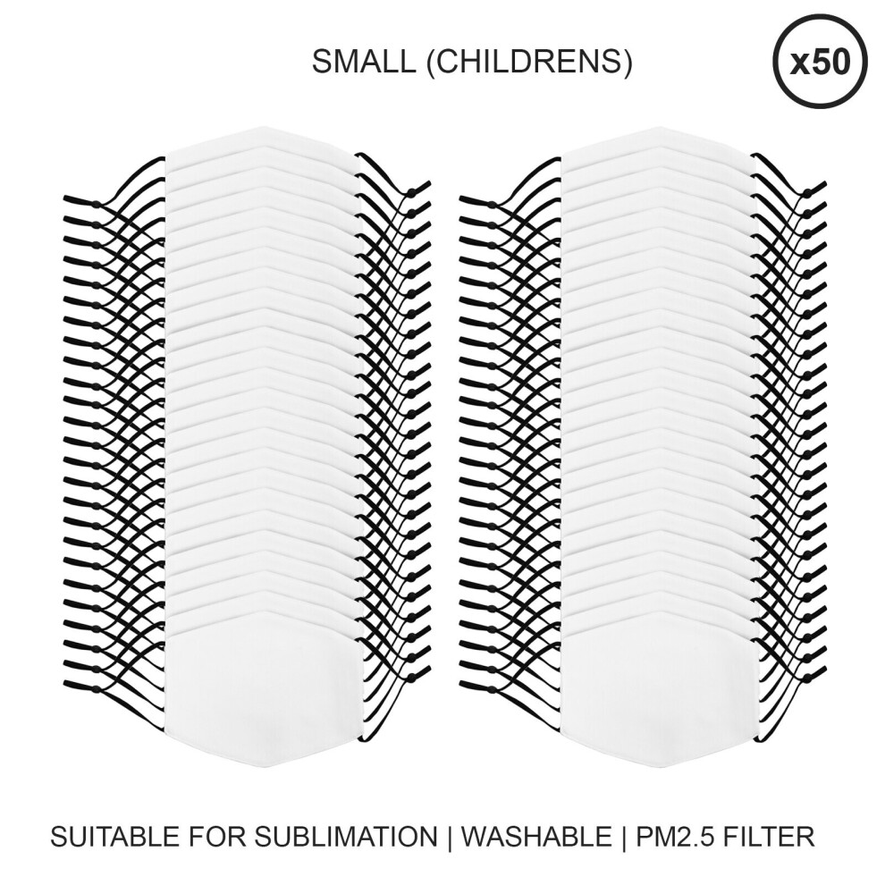 MonsterShop Small Face Masks Sublimation Blanks/50 Pack