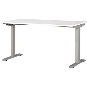 Germania Height-Adjustable Desk - White and Silver, none
