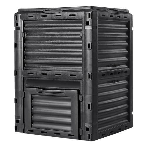 Garden Compost Bin 80 Gal, BPA Free Composter, Large Capacity Outdoor Composting Bin with Top Lid and Bottom Door, Easy Assembling, Lightweight,