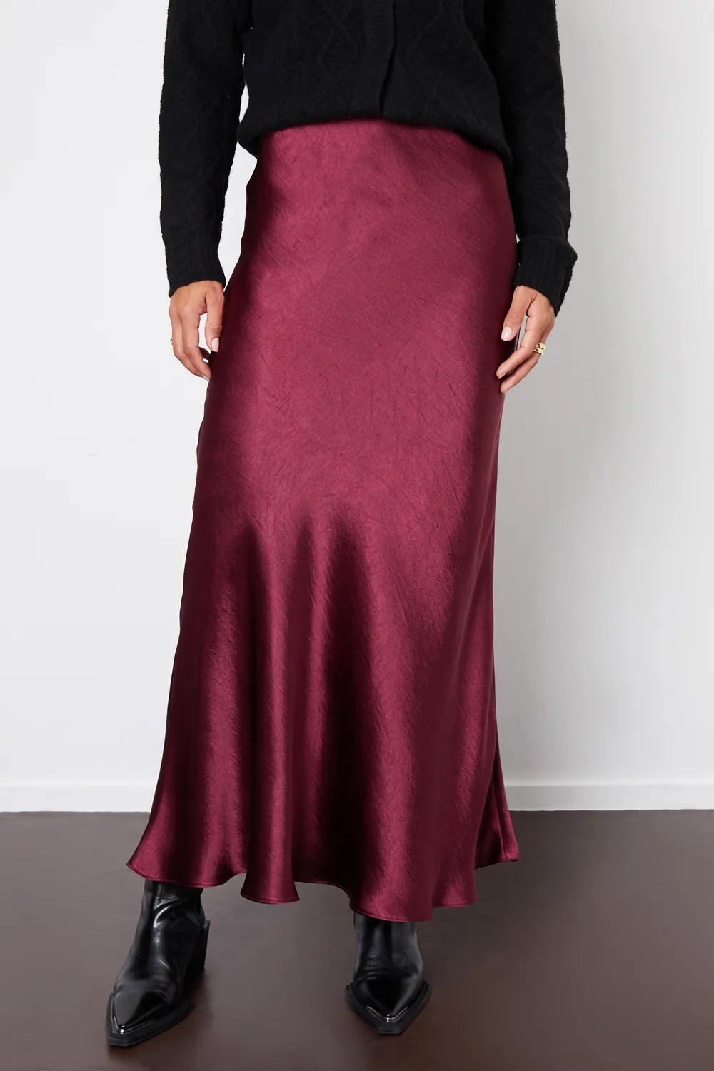 'Ariel' Satin Maxi Slip Skirt
