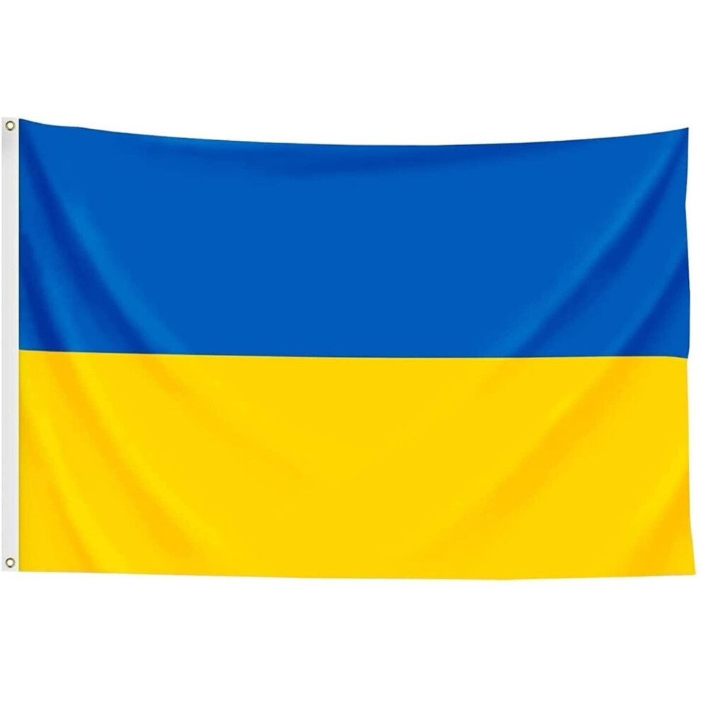 SHATCHI 5ft x 3ft Ukraine Ukrainian National Flag with Eyelets Sporting Events Banner Pub Home Office Decorations For Football Fan Support
