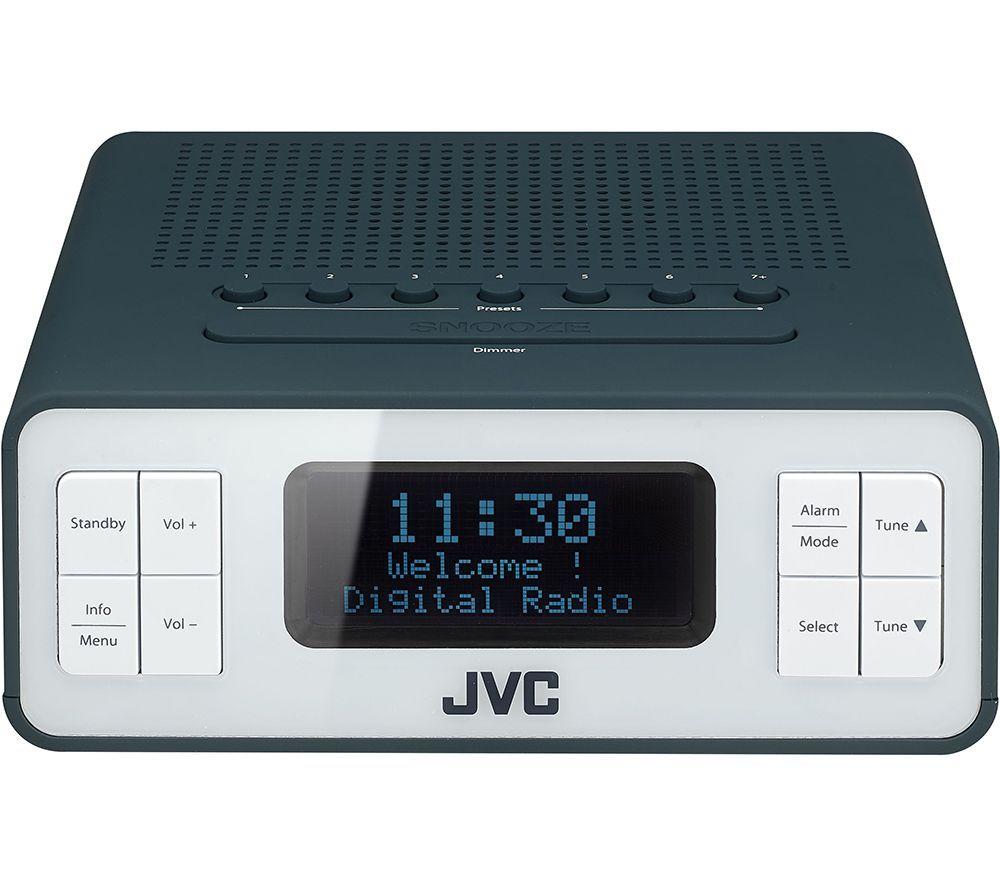 JVC RA-D32H DABﱓ Clock Radio - Grey, Silver/Grey