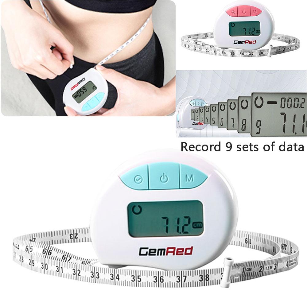 TOMTOP JMS GemRed Digital Measuring Tape Accurately Measures Body Part Circumferences light blue