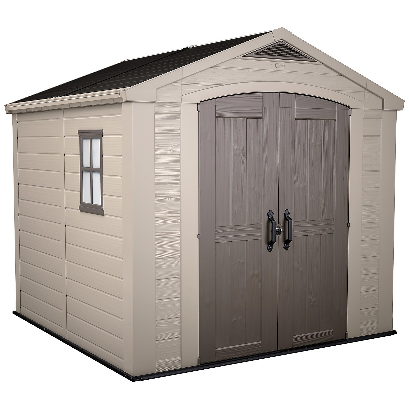 Keter Factor Apex Garden Storage Shed 8 x 8ft - Beige/Brown