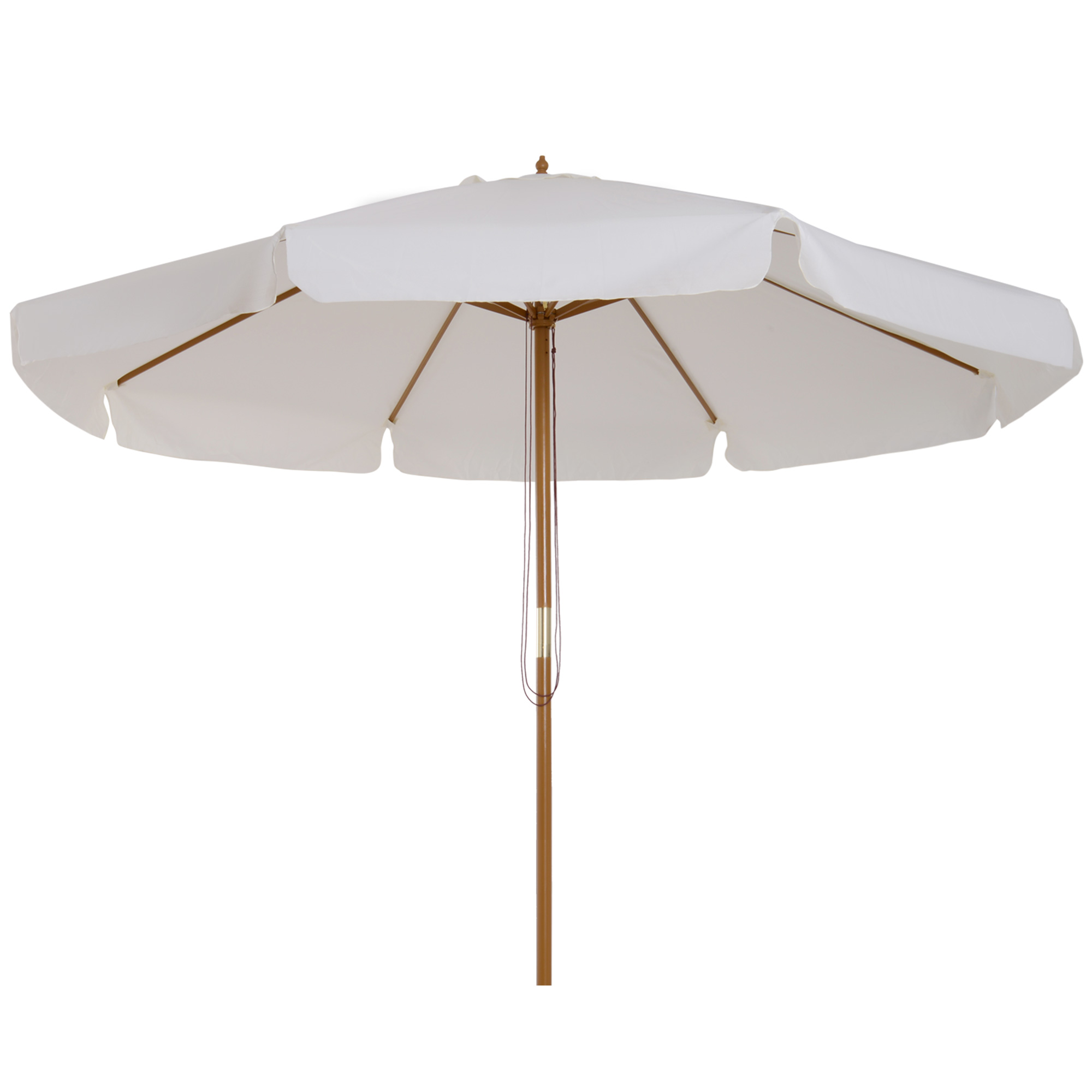 Parasol droit rond grande taille de jardin Ø 3,25 x 2,5H m bois de