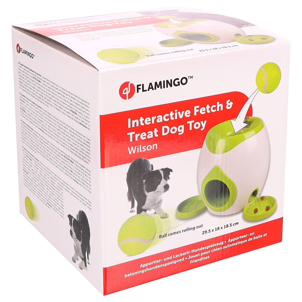 FLAMINGO Interactive Fetch & Treat Dog Toy Wilson 517922