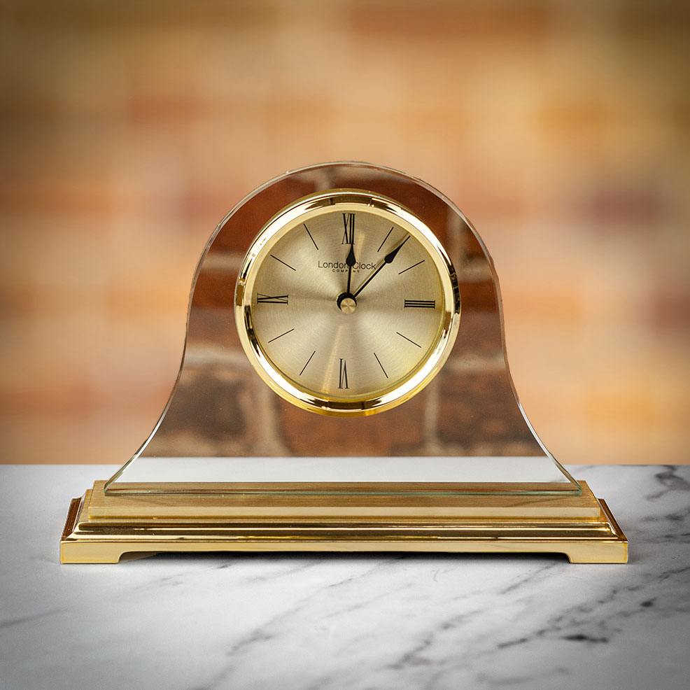 London Clock Company Gold Napoleon Mantel Clock yellow